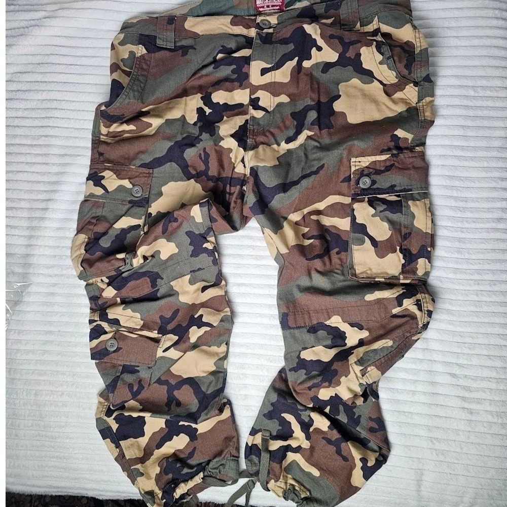 MATCHSTICK Camouflage Cargo Pants Men‎ Casual Military Style Trousers Size 42